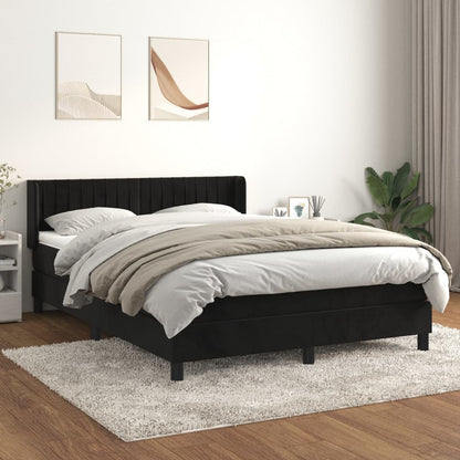 Giroletto a Molle con Materasso Nero 140x190 cm in Velluto | homemem39