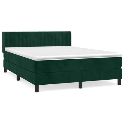 Giroletto a Molle con Materasso Verde Scuro 140x190 cm Velluto | homemem39