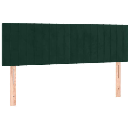 Giroletto a Molle con Materasso Verde Scuro 140x190 cm Velluto