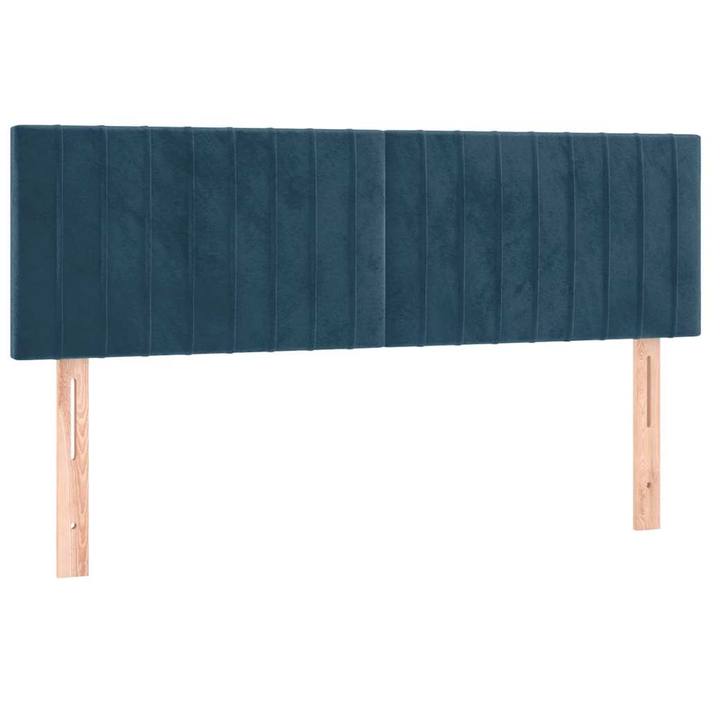 Giroletto a Molle con Materasso Blu Scuro 140x190 cm in Velluto