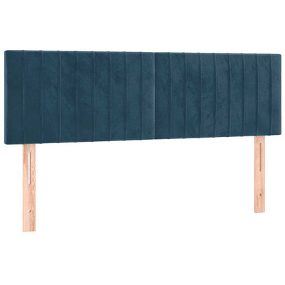 Giroletto a Molle con Materasso Blu Scuro 140x190 cm in Velluto