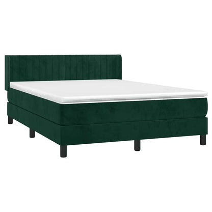 Giroletto a Molle con Materasso Verde Scuro 140x200 cm Velluto | homemem39