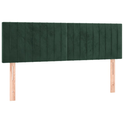 Giroletto a Molle con Materasso Verde Scuro 140x200 cm Velluto