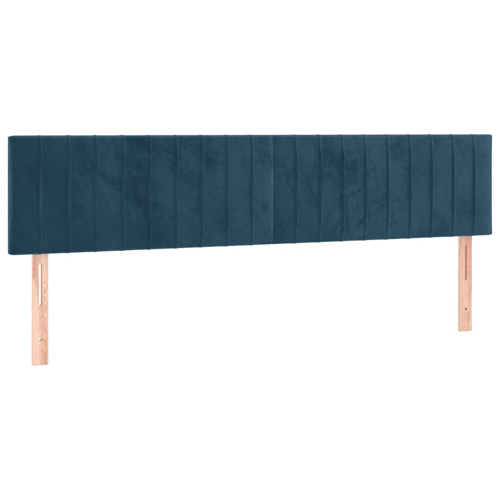Giroletto a Molle con Materasso Blu Scuro 160x200 cm in Velluto