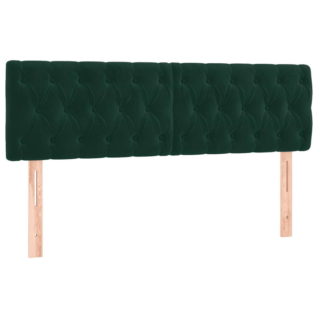 Giroletto a Molle con Materasso Verde Scuro 140x190 cm Velluto