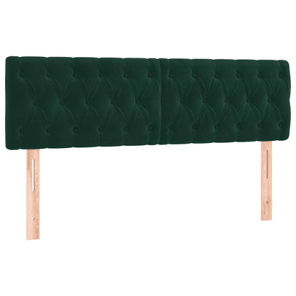 Giroletto a Molle con Materasso Verde Scuro 140x190 cm Velluto