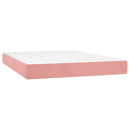 Giroletto a Molle con Materasso Rosa 140x190 cm in Velluto | homemem39