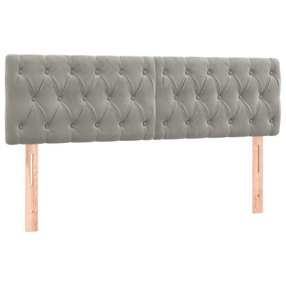 Giroletto a Molle con Materasso Grigio Chiaro 160x200cm Velluto