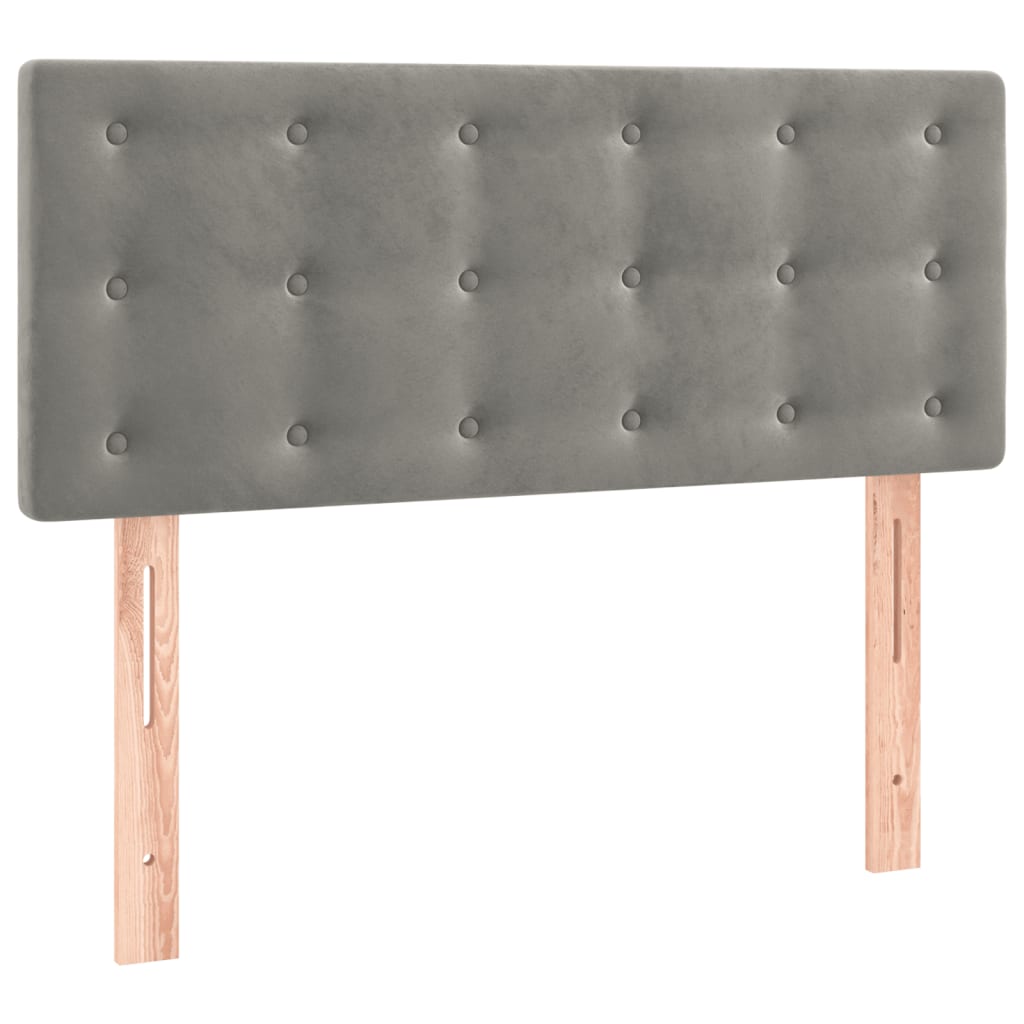 Giroletto a Molle con Materasso Grigio Chiaro 90x190 cm Velluto - homemem39