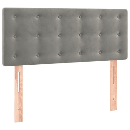 Giroletto a Molle con Materasso Grigio Chiaro 90x200 cm Velluto - homemem39