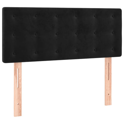 Spring bed frame with black mattress 90x200 cm in velvet