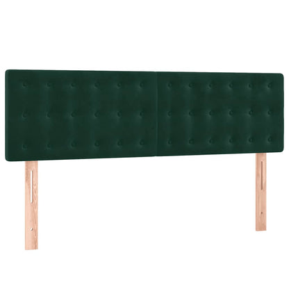 Giroletto a Molle con Materasso Verde Scuro 140x200 cm Velluto