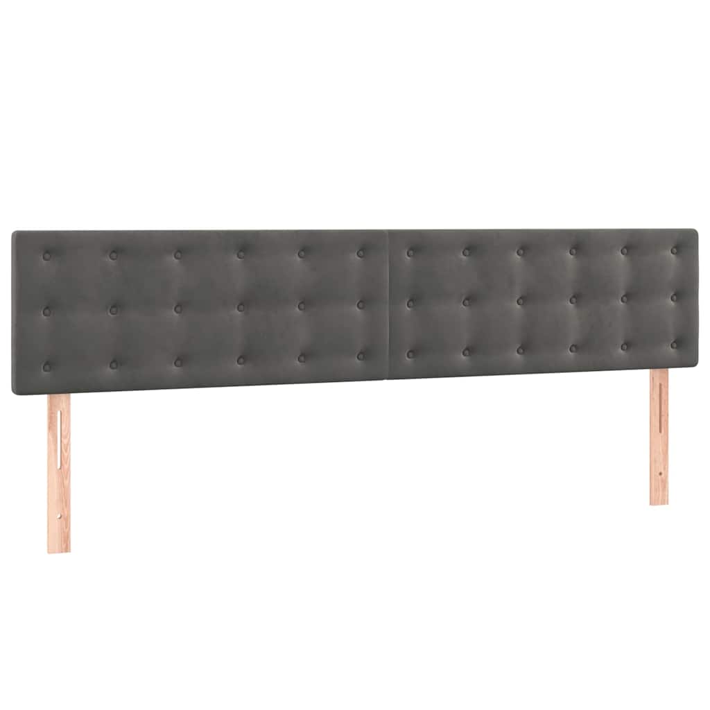 Giroletto a Molle con Materasso Grigio Scuro 160x200 cm Velluto