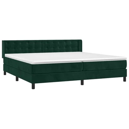 Giroletto a Molle con Materasso Verde Scuro 200x200 cm Velluto | homemem39