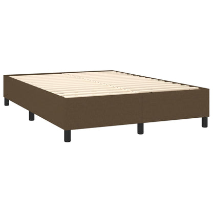 Spring Bed Frame with Dark Brown Mattress 140x200cm Fabric