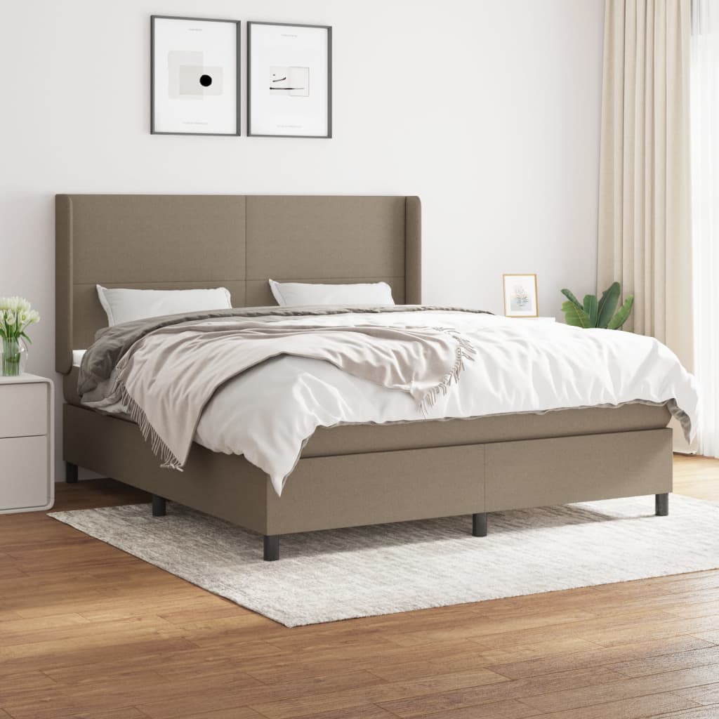 Giroletto a Molle con Materasso Tortora 180x200 cm in Tessuto | homemem39