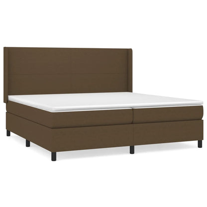 Giroletto a Molle con Materasso Marrone Scuro 200x200cm Tessuto | homemem39