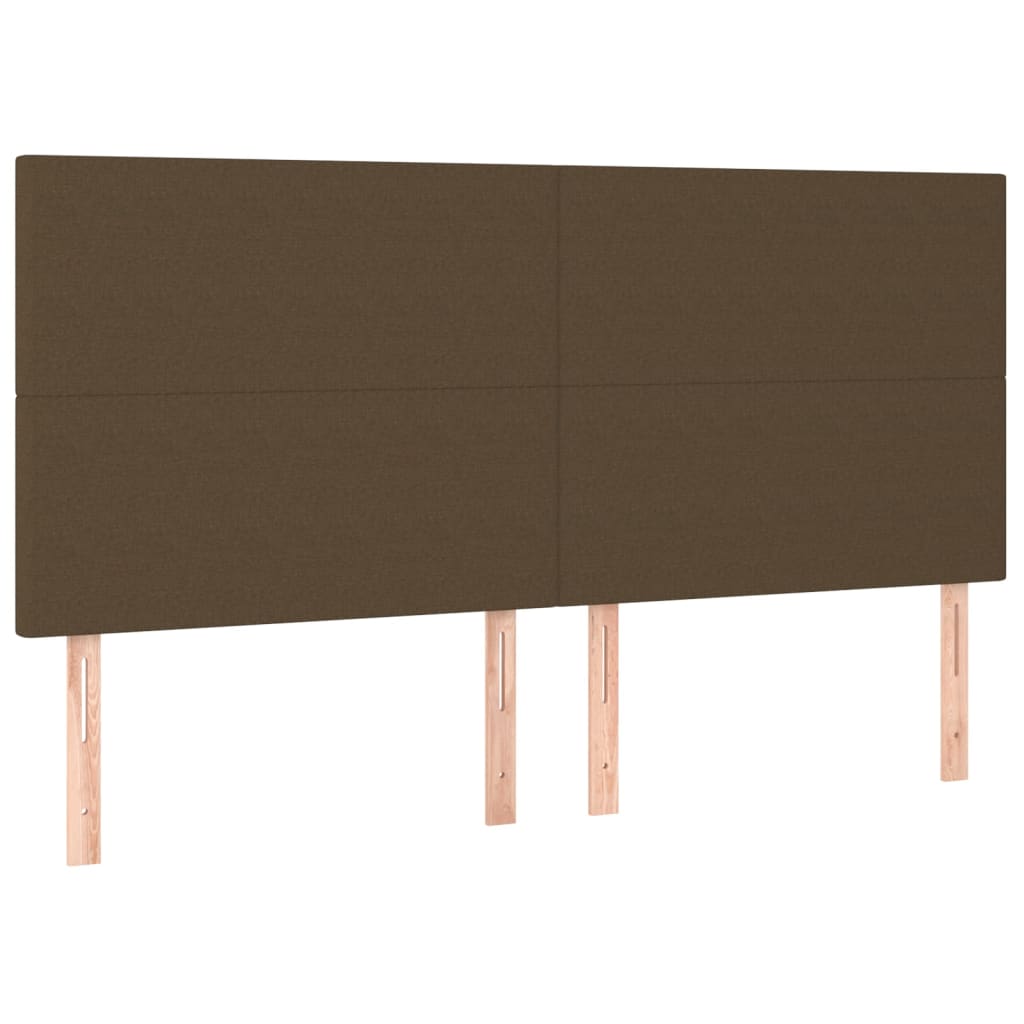 Giroletto a Molle con Materasso Marrone Scuro 200x200cm Tessuto | homemem39