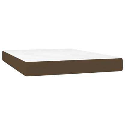 Giroletto a Molle con Materasso Marrone Scuro 140x190cm Tessuto | homemem39