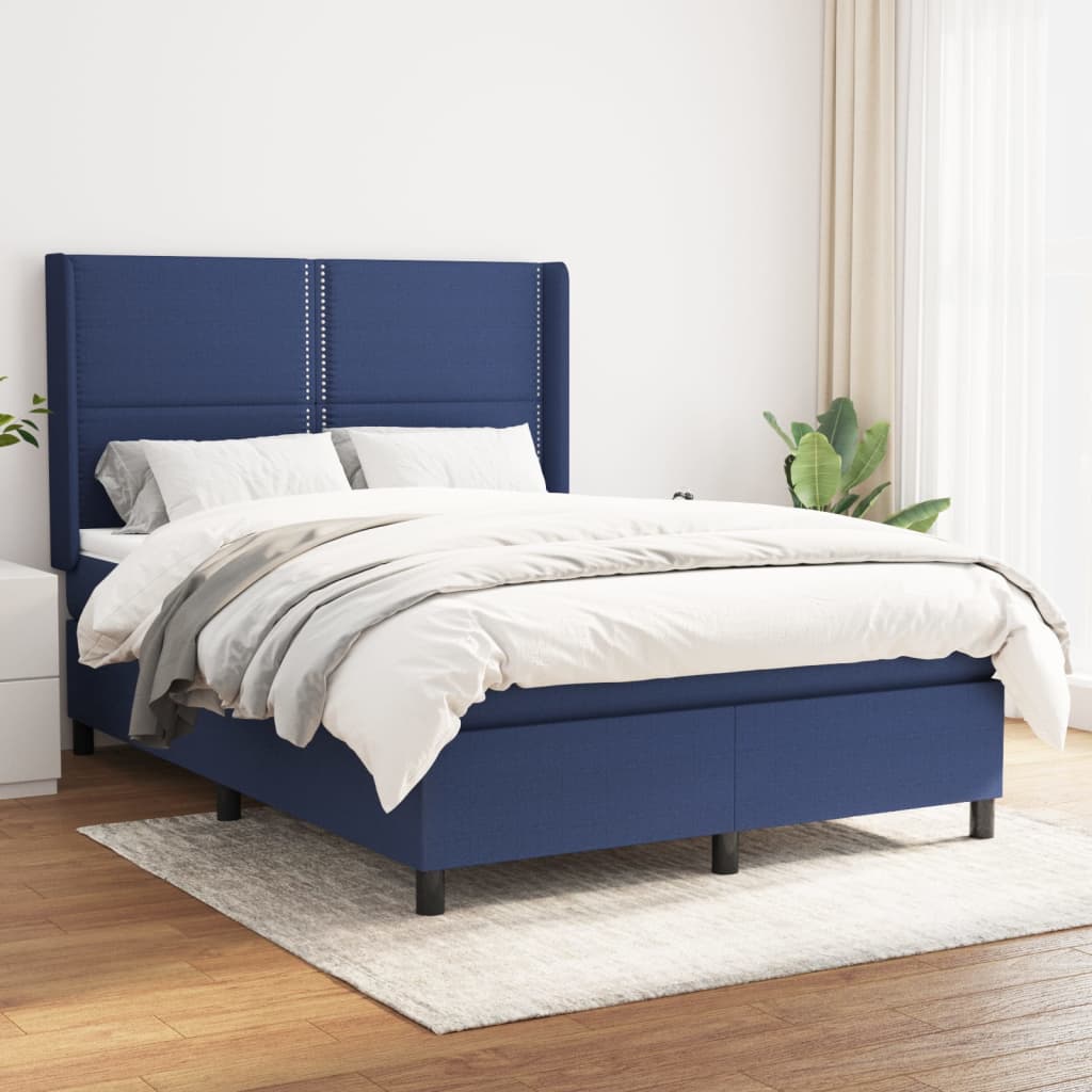 Giroletto a Molle con Materasso Blu 140x200 cm in Tessuto | homemem39