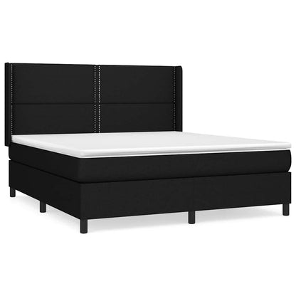 Giroletto a Molle con Materasso Nero 160x200 cm in Tessuto | homemem39