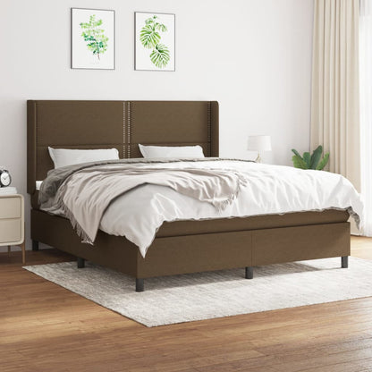 Giroletto a Molle con Materasso Marrone Scuro 180x200cm Tessuto | homemem39