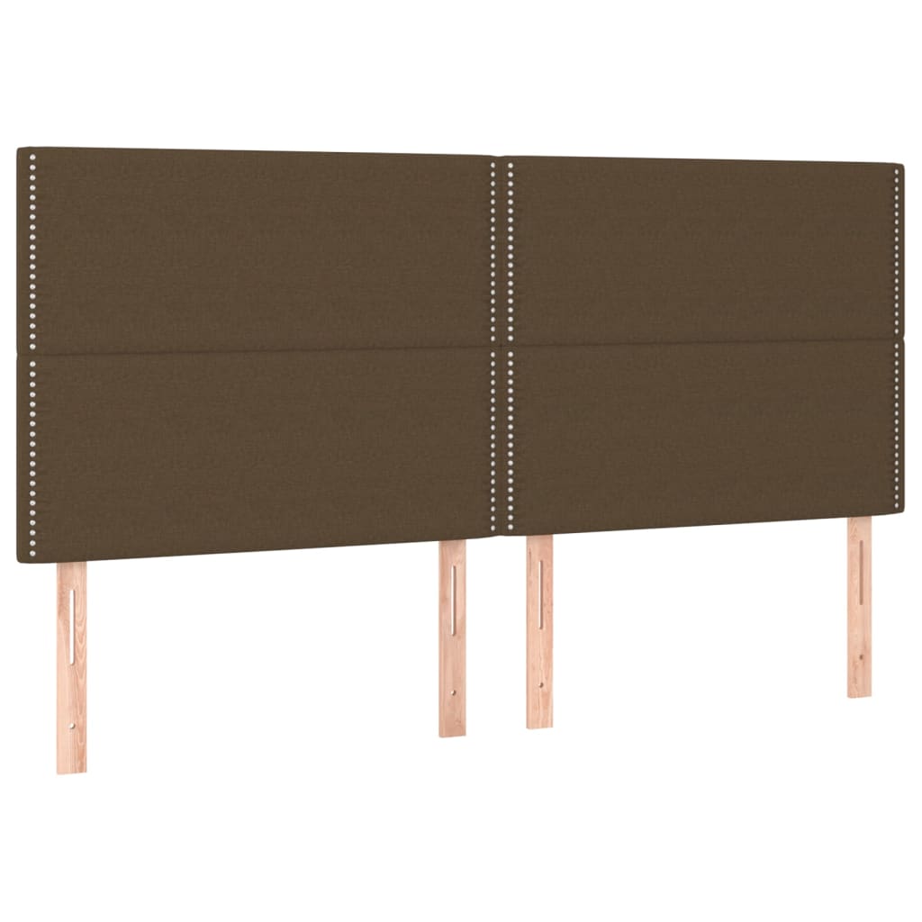 Giroletto a Molle con Materasso Marrone Scuro 200x200cm Tessuto | homemem39