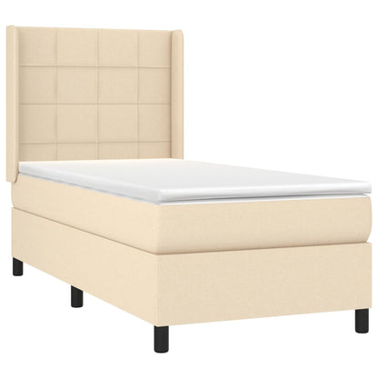 Giroletto a Molle con Materasso Crema 100x200 cm in Tessuto | homemem39