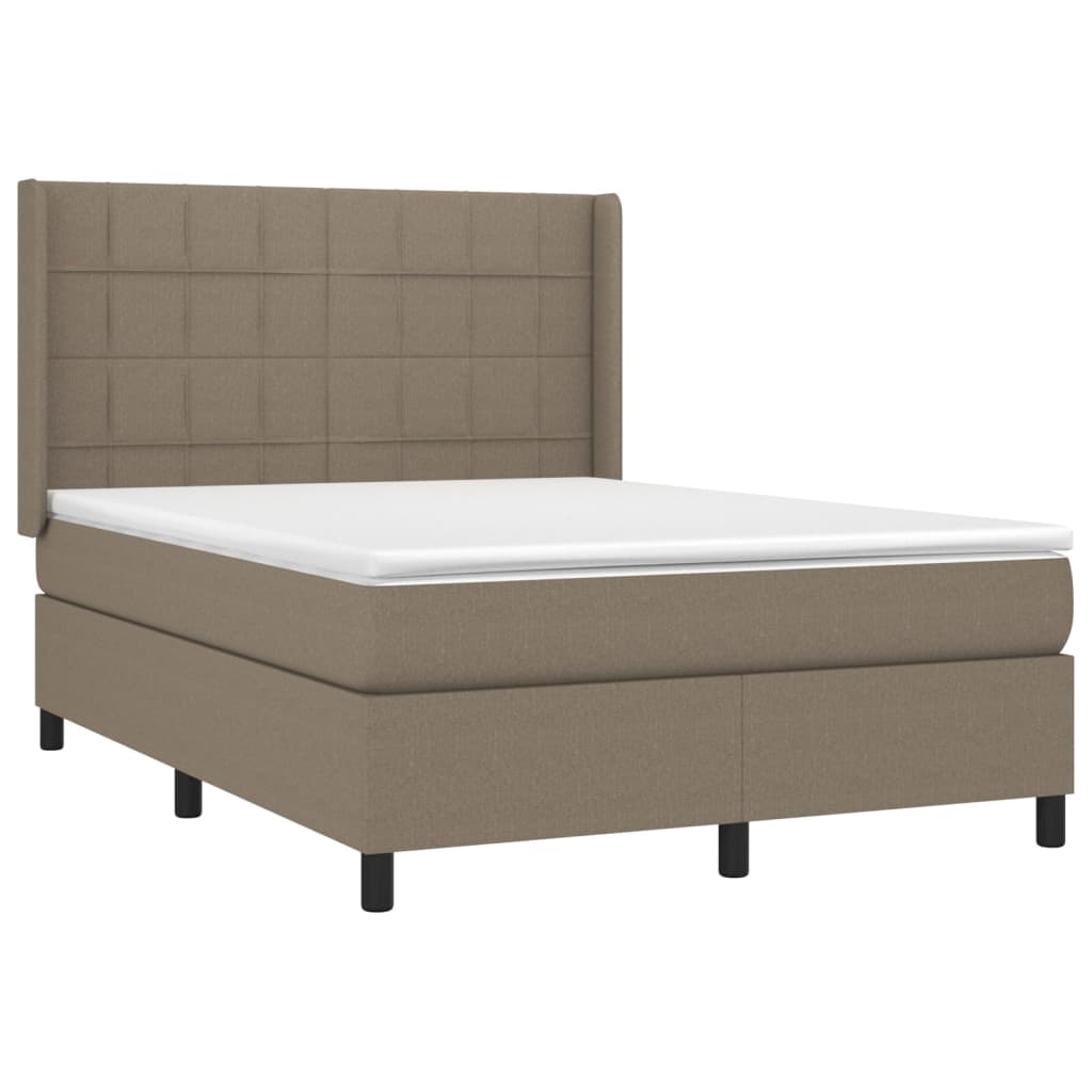 Giroletto a Molle con Materasso Tortora 140x200 cm in Tessuto | homemem39