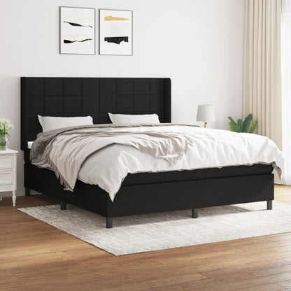 Giroletto a Molle con Materasso Nero 160x200 cm in Tessuto | homemem39