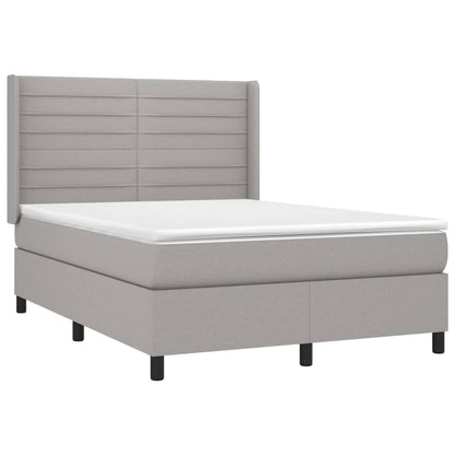 Giroletto a Molle con Materasso Grigio Chiaro 140x190cm Tessuto | homemem39