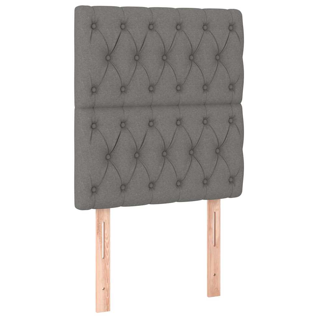 Giroletto a Molle con Materasso Grigio Scuro 80x200 cm Tessuto