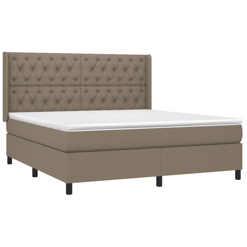 Giroletto a Molle con Materasso Tortora 160x200 cm in Tessuto | homemem39