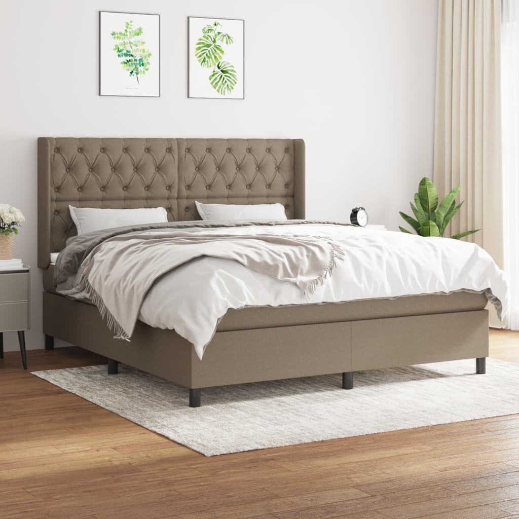Giroletto a Molle con Materasso Tortora 160x200 cm in Tessuto | homemem39
