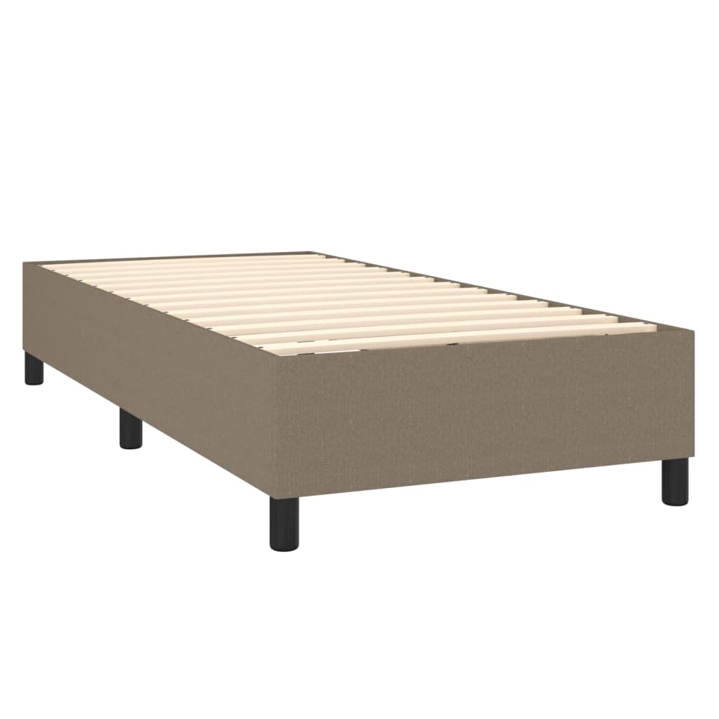 Spring bed frame with dove gray mattress 100x200 cm in fabric