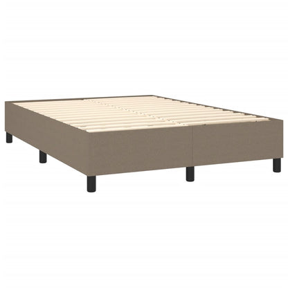 Spring bed frame with dove gray mattress 140x190 cm in fabric