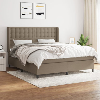 Spring bed frame with dove gray mattress 180x200 cm in fabric