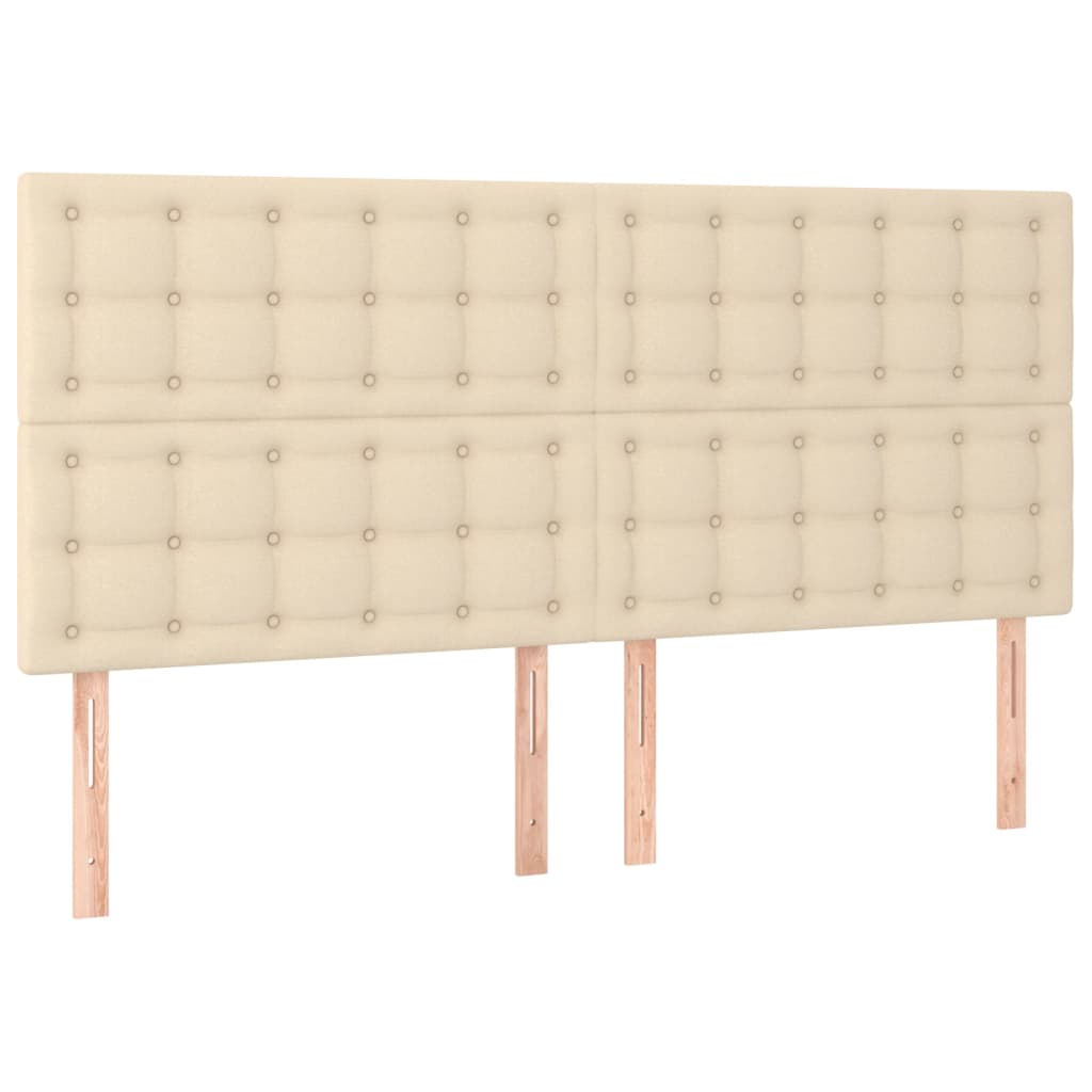 Spring bed frame with cream mattress 180x200 cm in fabric