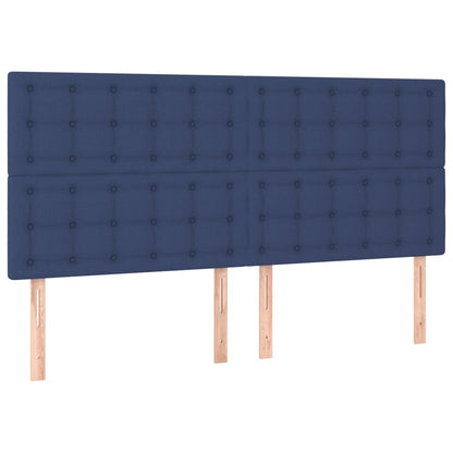 Spring bed frame with blue mattress 180x200 cm in fabric