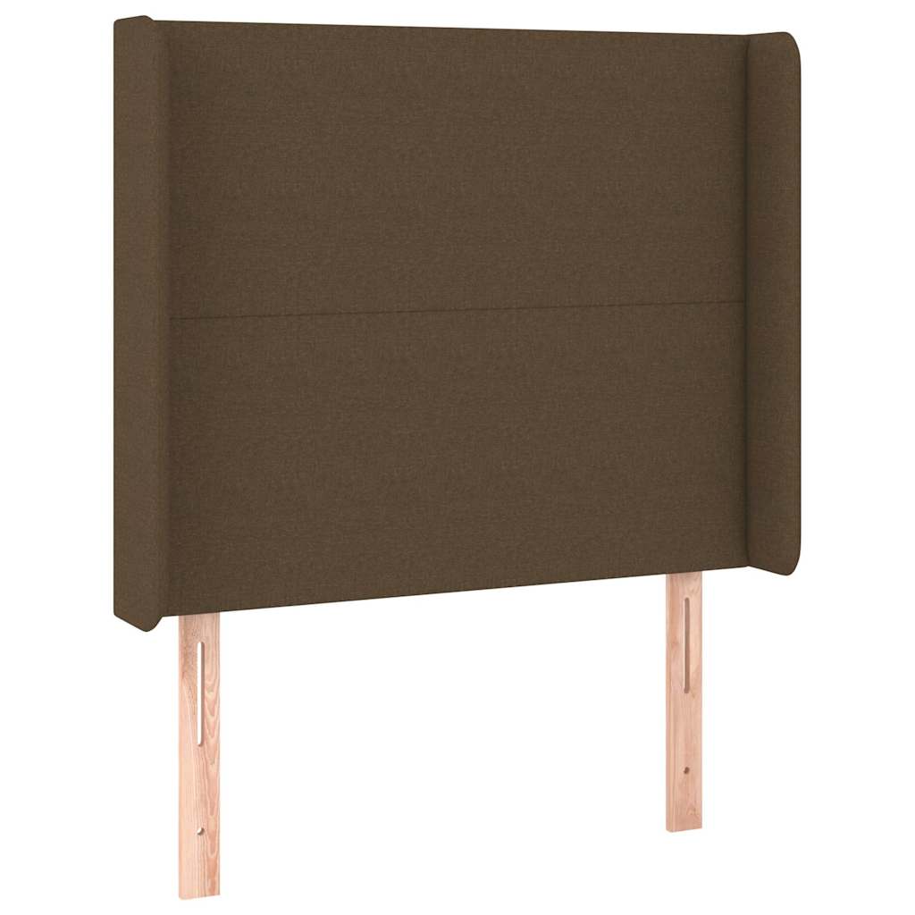 Giroletto a Molle con Materasso Marrone Scuro 90x190cm Tessuto