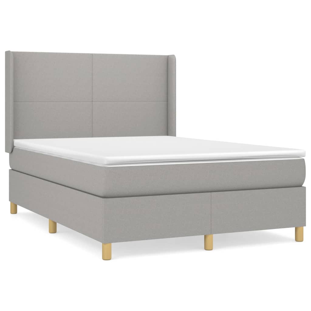 Giroletto a Molle con Materasso Grigio Chiaro 140x190cm Tessuto | homemem39