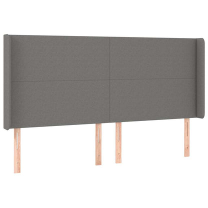 Giroletto a Molle con Materasso Grigio Scuro 180x200 cm Tessuto