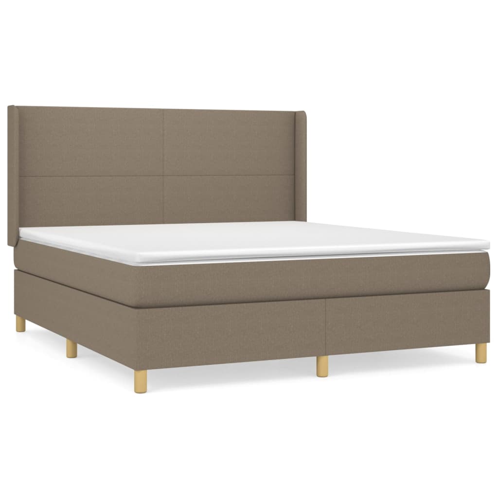 Giroletto a Molle con Materasso Tortora 180x200 cm in Tessuto | homemem39