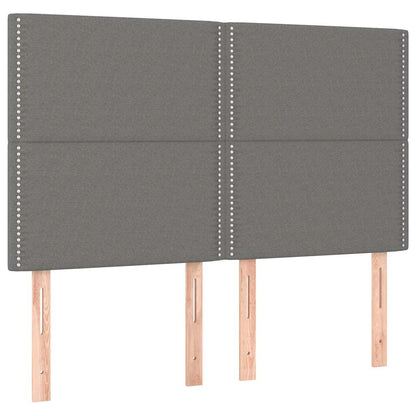 Giroletto a Molle con Materasso Grigio Scuro 140x190 cm Tessuto