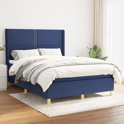Giroletto a Molle con Materasso Blu 140x200 cm in Tessuto | homemem39