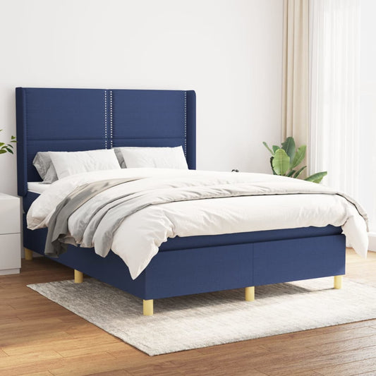 Giroletto a Molle con Materasso Blu 140x200 cm in Tessuto | homemem39