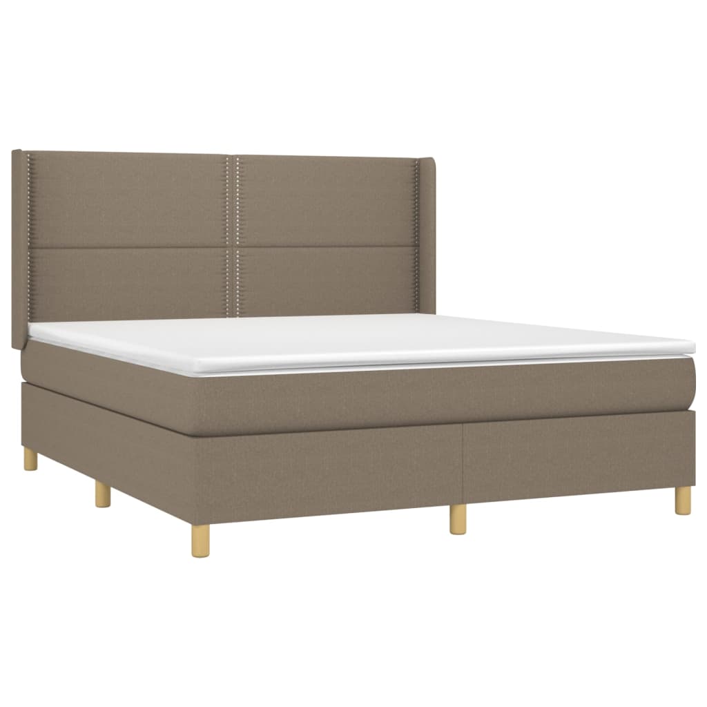 Giroletto a Molle con Materasso Tortora 180x200 cm in Tessuto | homemem39