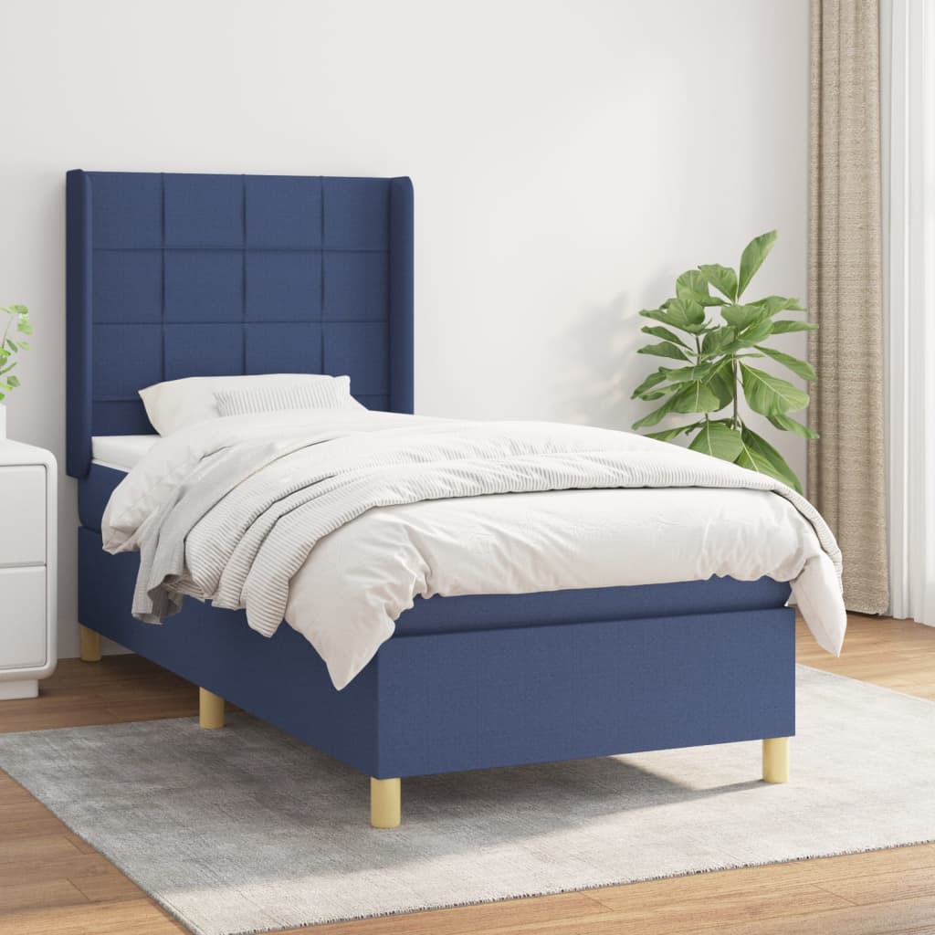 Giroletto a Molle con Materasso Blu 80x200 cm inTessuto | homemem39
