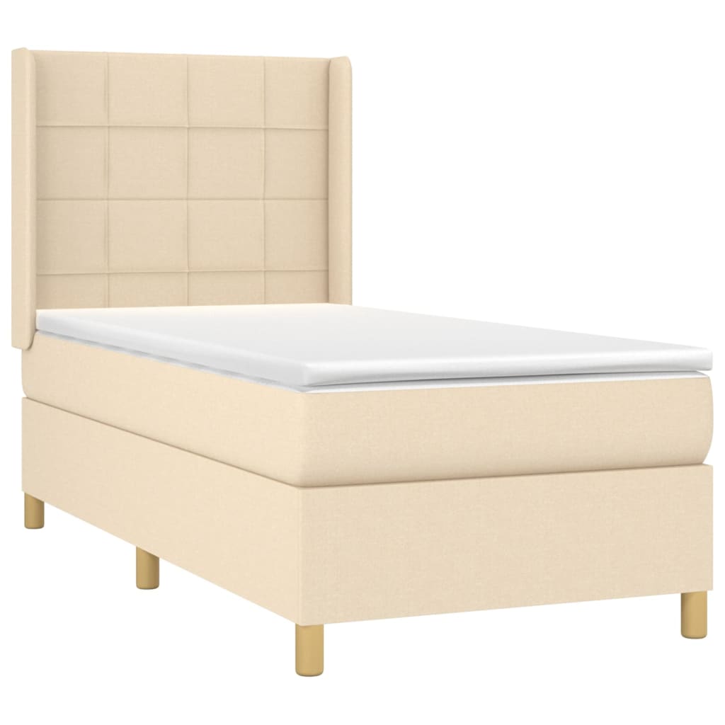 Giroletto a Molle con Materasso Crema 90x200 cm inTessuto