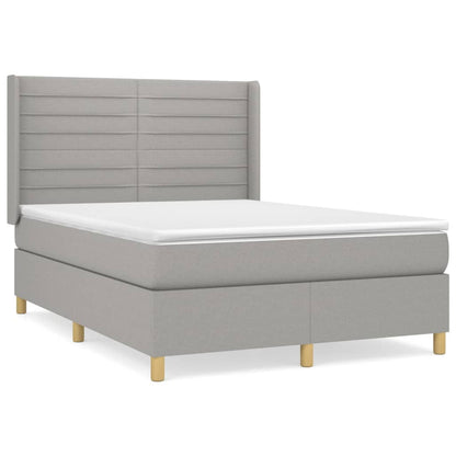 Giroletto a Molle con Materasso Grigio Chiaro 140x190cm Tessuto | homemem39